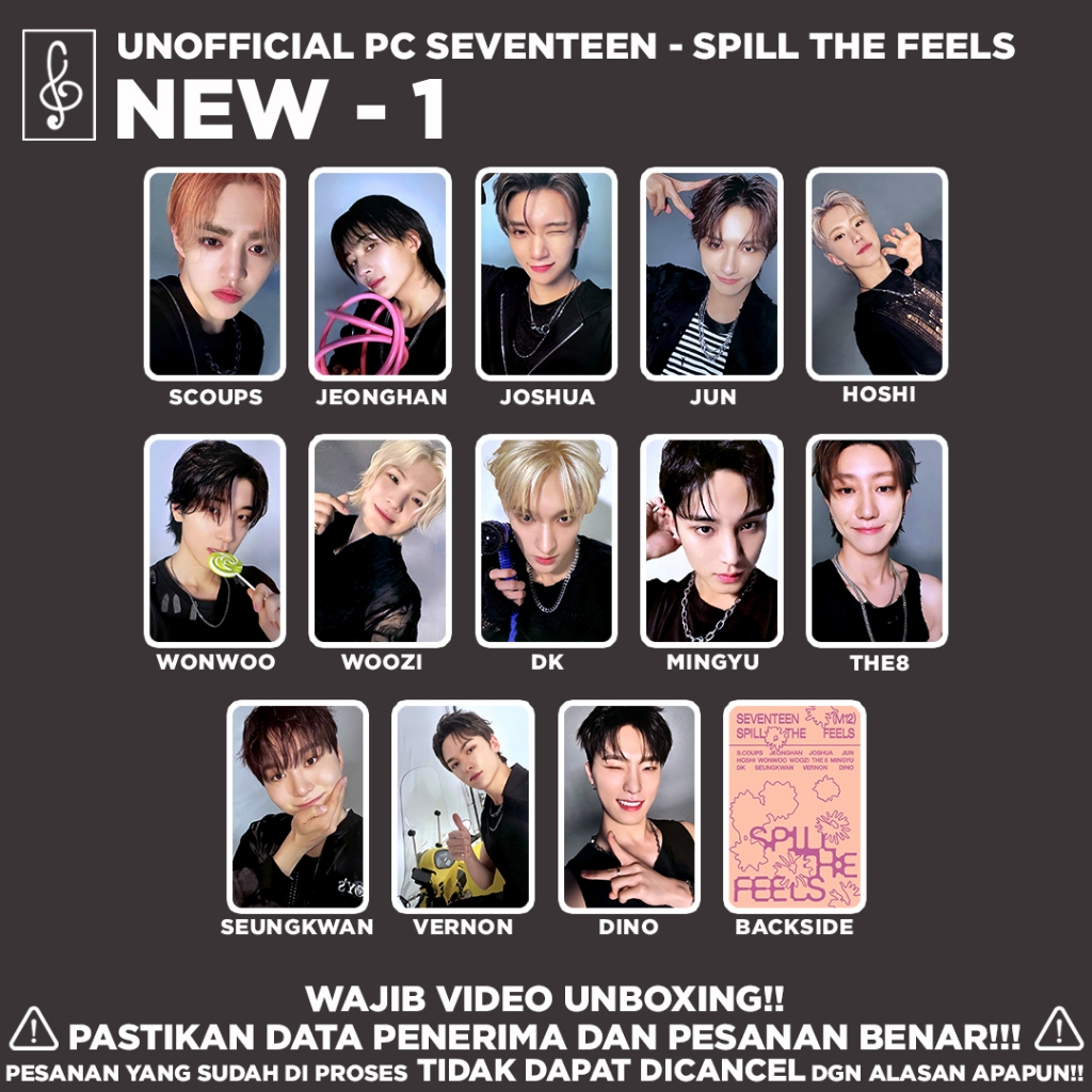 SEVENTEEN] SPILL THE FEELS PB PHOTOCARD UNOFFICIAL | Shopee Malaysia