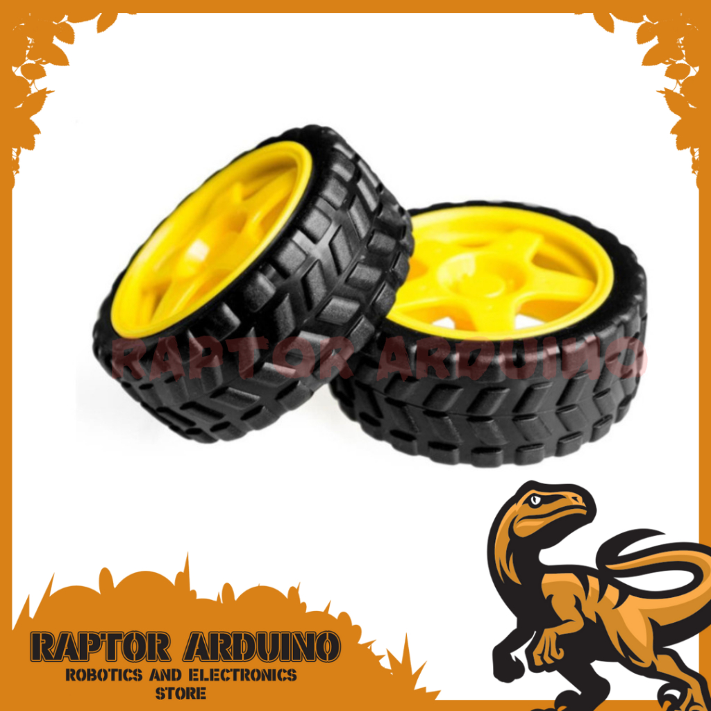 Smart Robot Car Plastic Tire Wheel Yellow Wheel of arduino motorbike ...