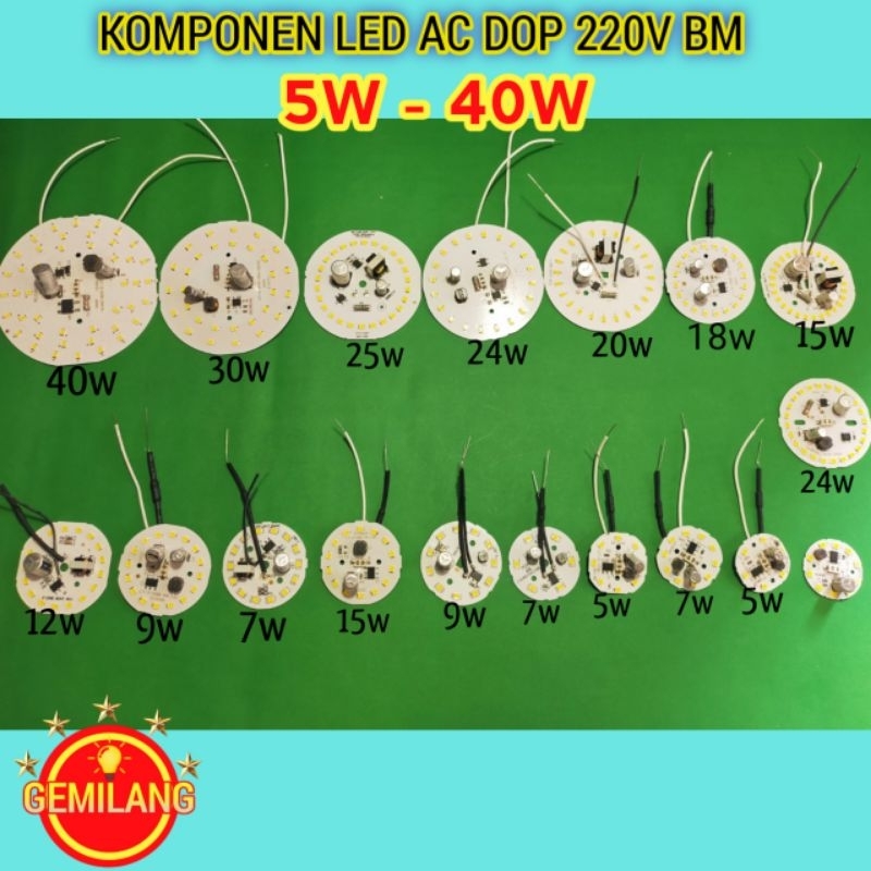 AC BM 220V 5W-24W LED LIGHT PCB BM LED PCB COMPONENTS (Free Cable Just ...