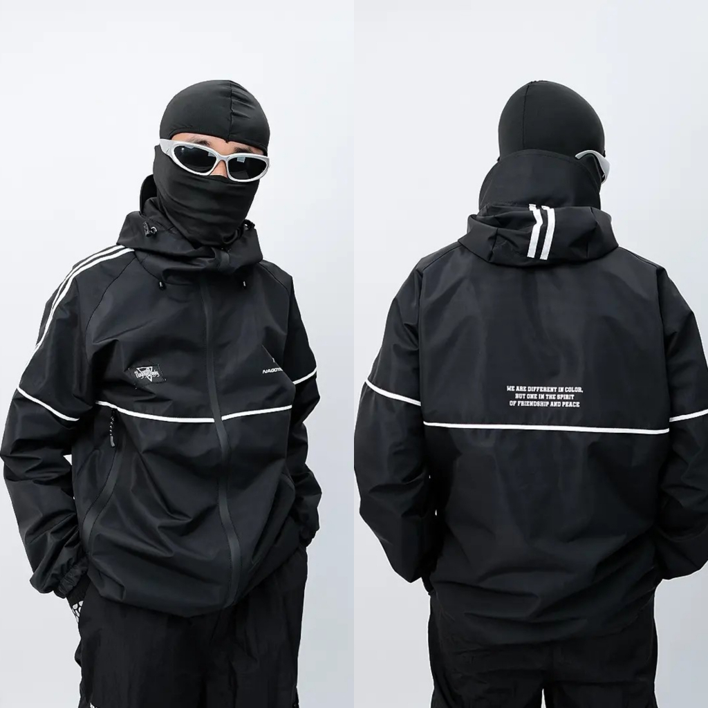 Men's Stripe Parachute Casual Jacket - Original Distro Gropcore Outdoor ...