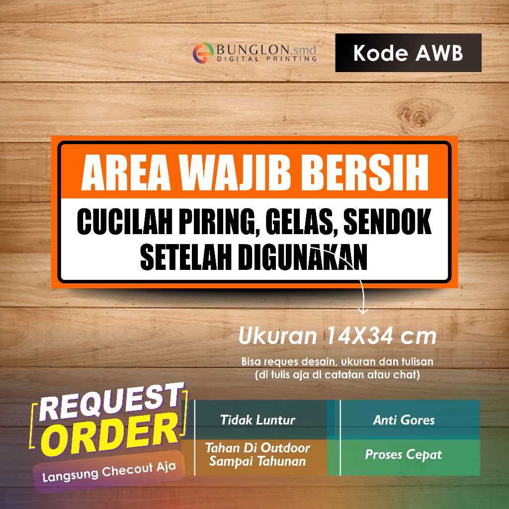 Mandatory CLEAN + LAMINATED AREA STICKER CODE AWB ORANGE | Shopee Malaysia