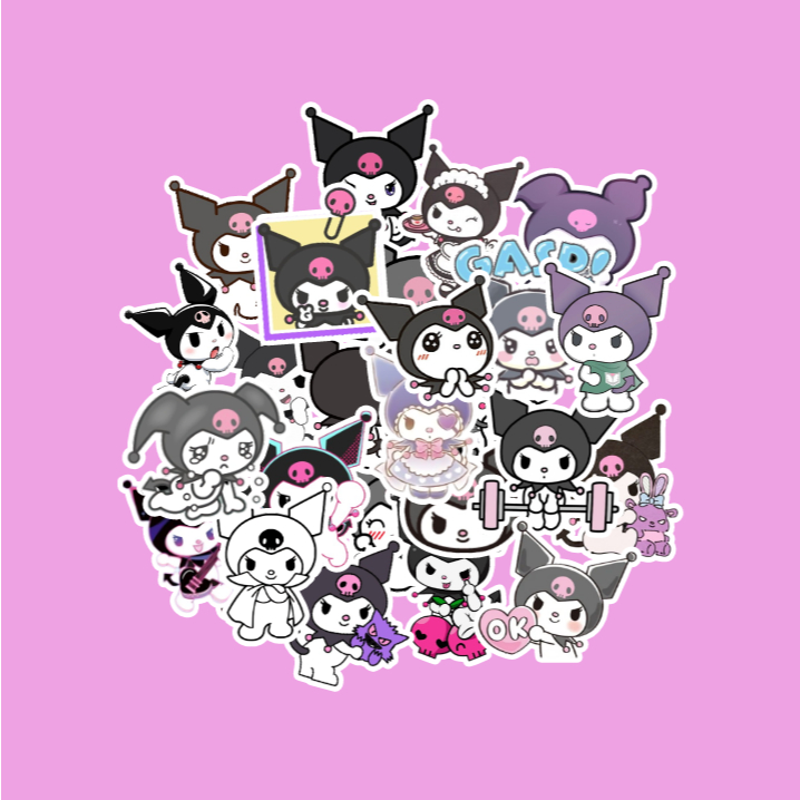 Sticker Pack Kuromi Cartoon Cute Contemporary Cool Aesthetic HP Laptop ...