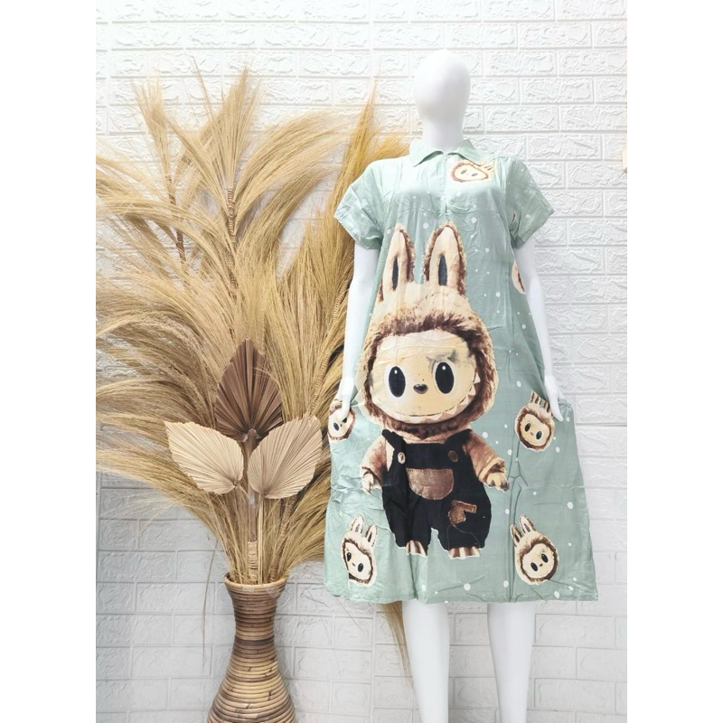 Busui Labubu Zipper Collar Sofia Umbrella Daster | Shopee Malaysia