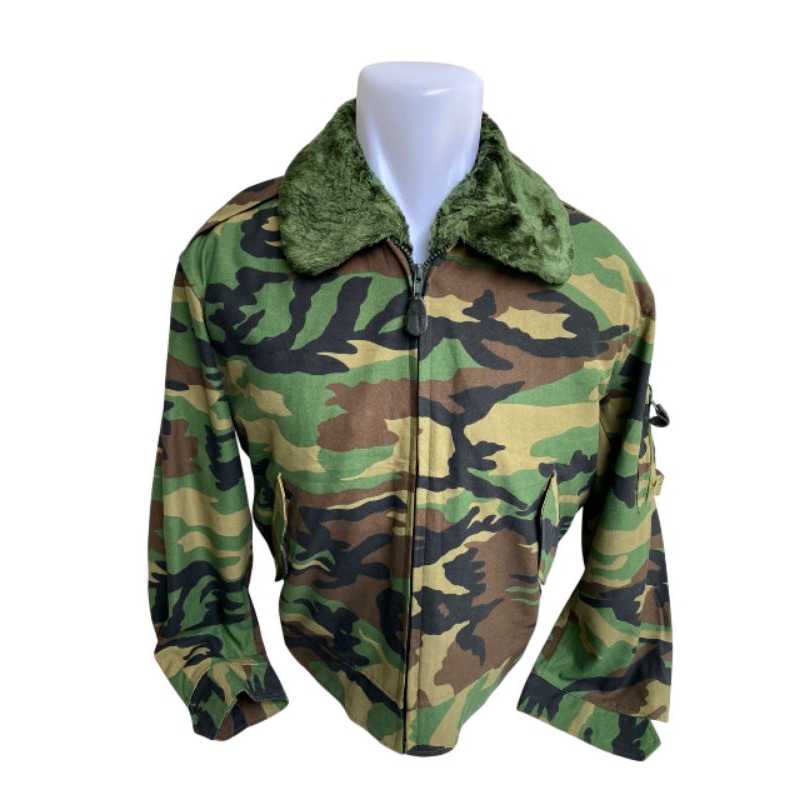 Ecwcs Pilot Bomber Jacket Woodland Vintage Striped Sherpa Collar ROKA ...