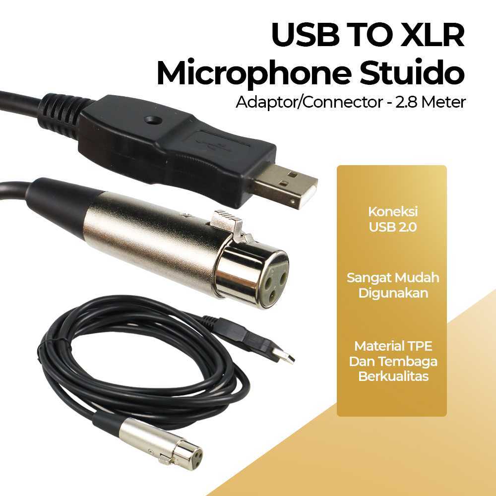 Usb to XLR Microphone Studio Audio Adapter Connector 2.8M - AY12 ...