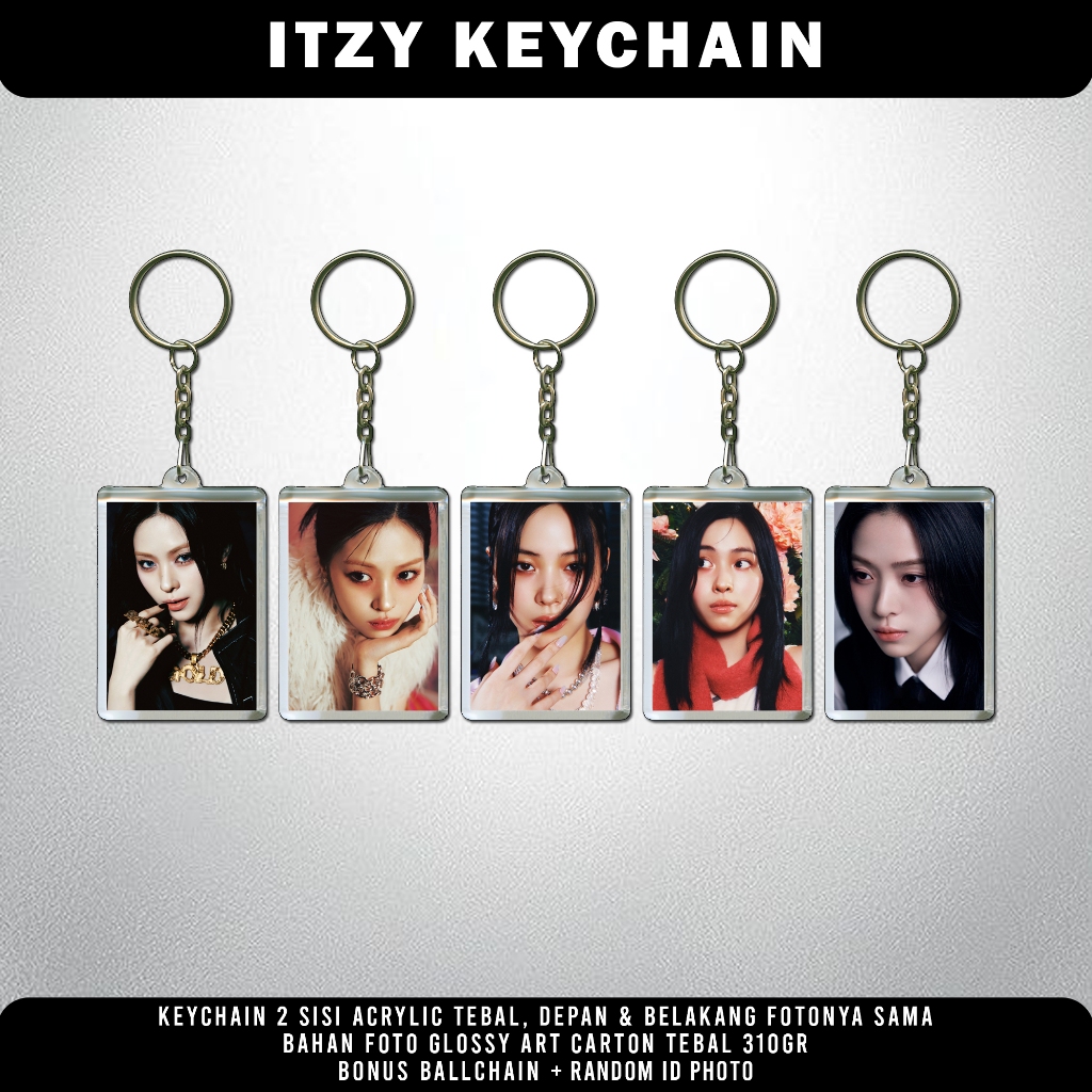 GANTUNGAN Itzy KEYCHAIN ITZY KEYCHAIN [FREE PHOTOCARD OR ID PHOTO ...