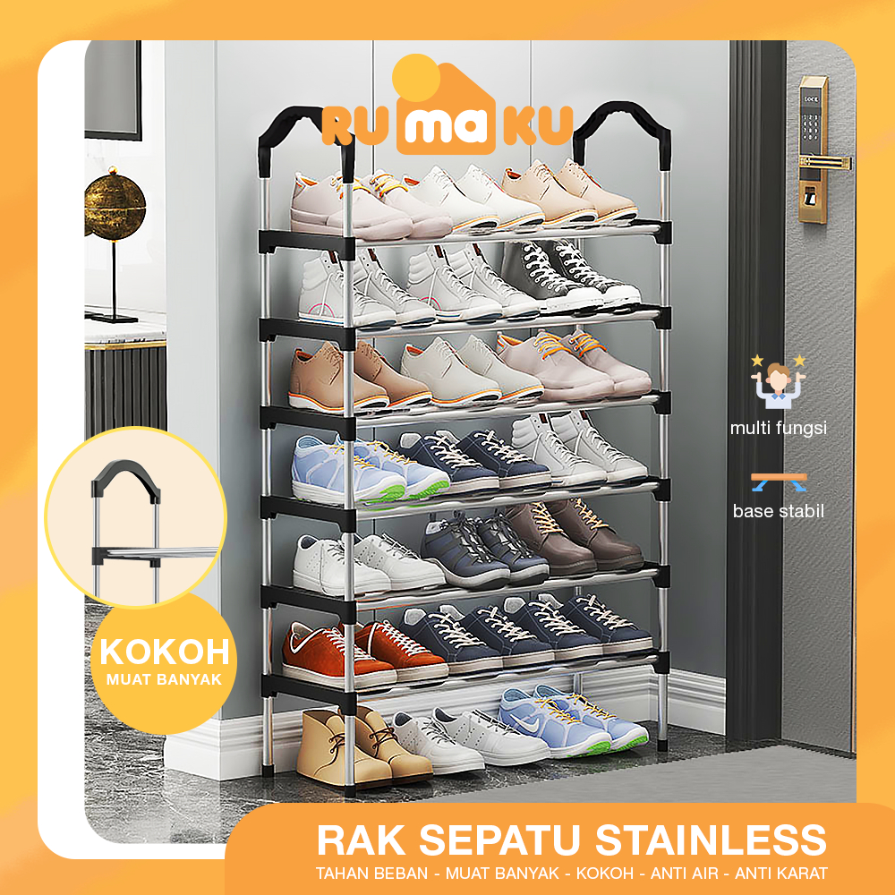 Rmk Stainless Steel Shoe Rack 5 7 Layers Minimalist Design Stainless ...