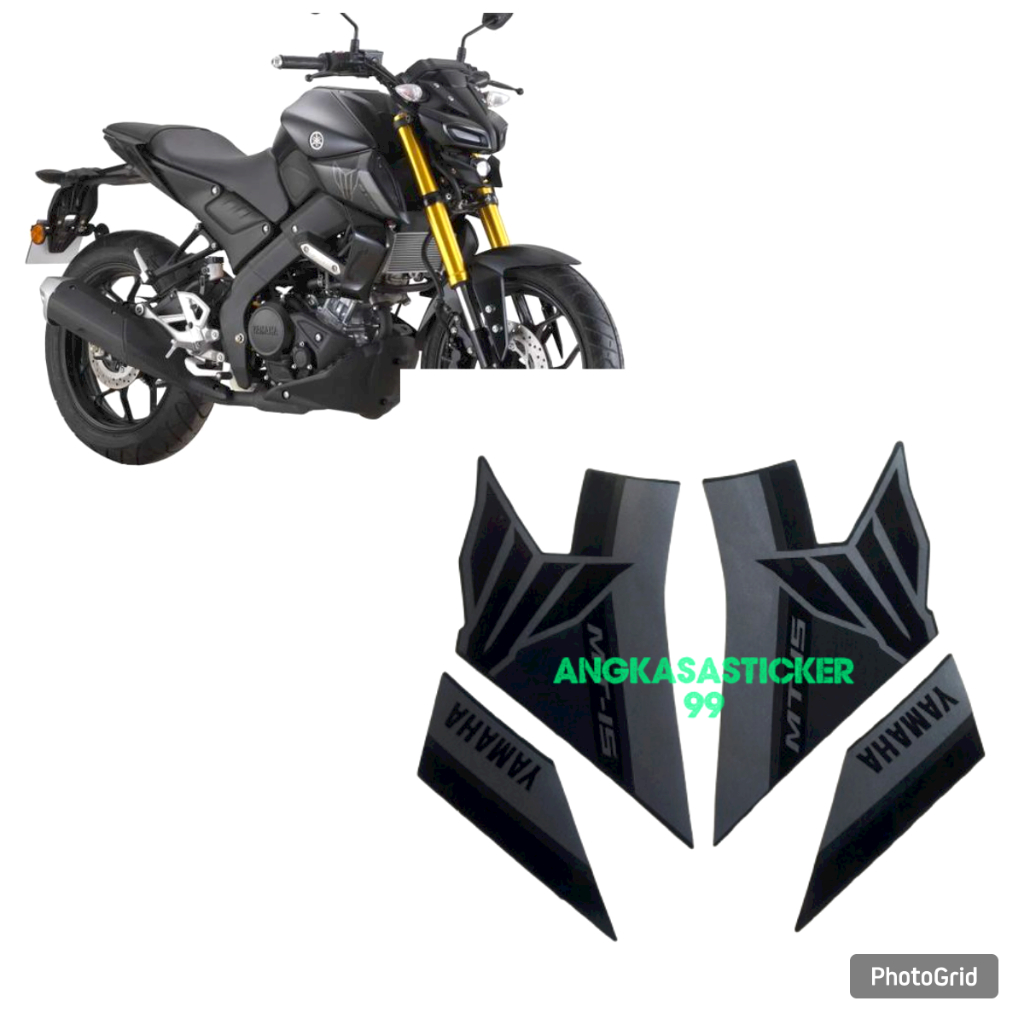HITAM 2025 yamaha mt 15 motorbike body striping sticker, full black ...