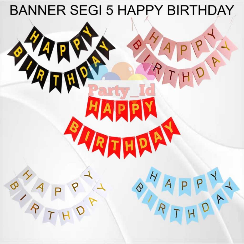Rectangular HBD Happy Birthday Banner Size 11.5 x 16 cm | Shopee Malaysia