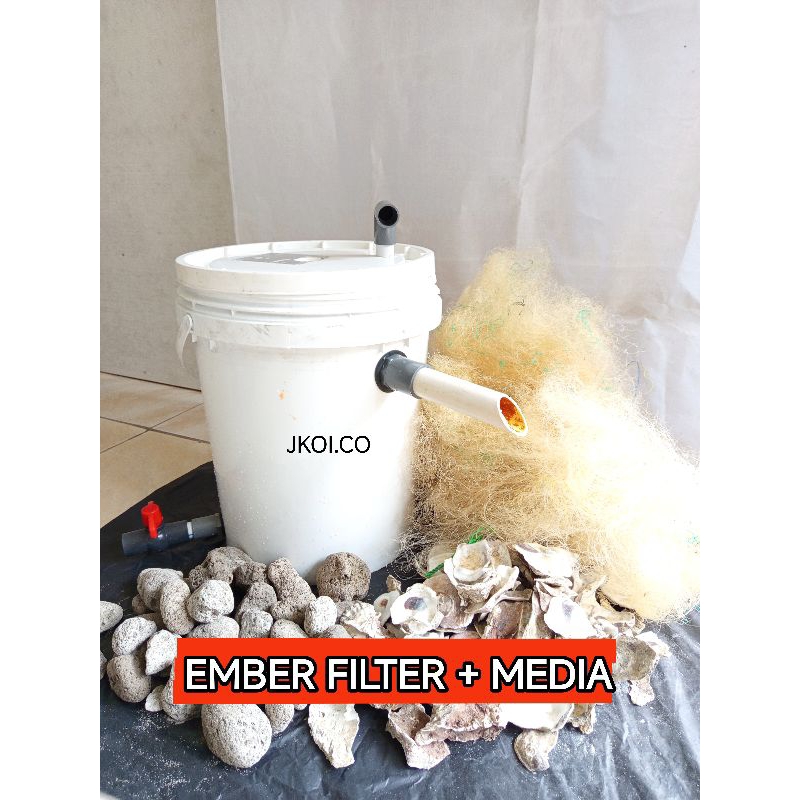 PUTIH Aquarium FISH POND FILTER BUCKET + READY TO USE FILTER MEDIA ...