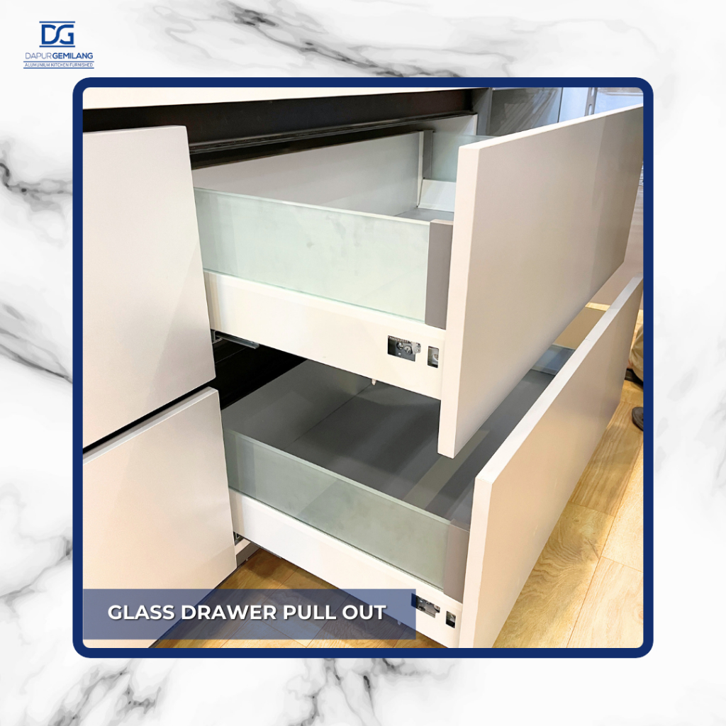 Side Glass Drawer System, Soft Close - Soft Close Glass Kitchen Shelf ...