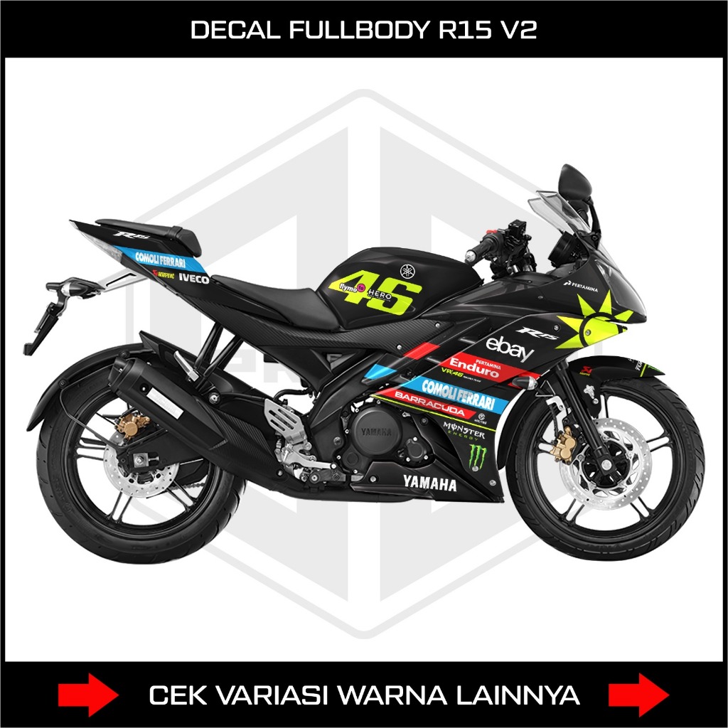 Yamaha R15 V2 46 Racing Fullbody Motorcycle Decal Sticker | Shopee Malaysia