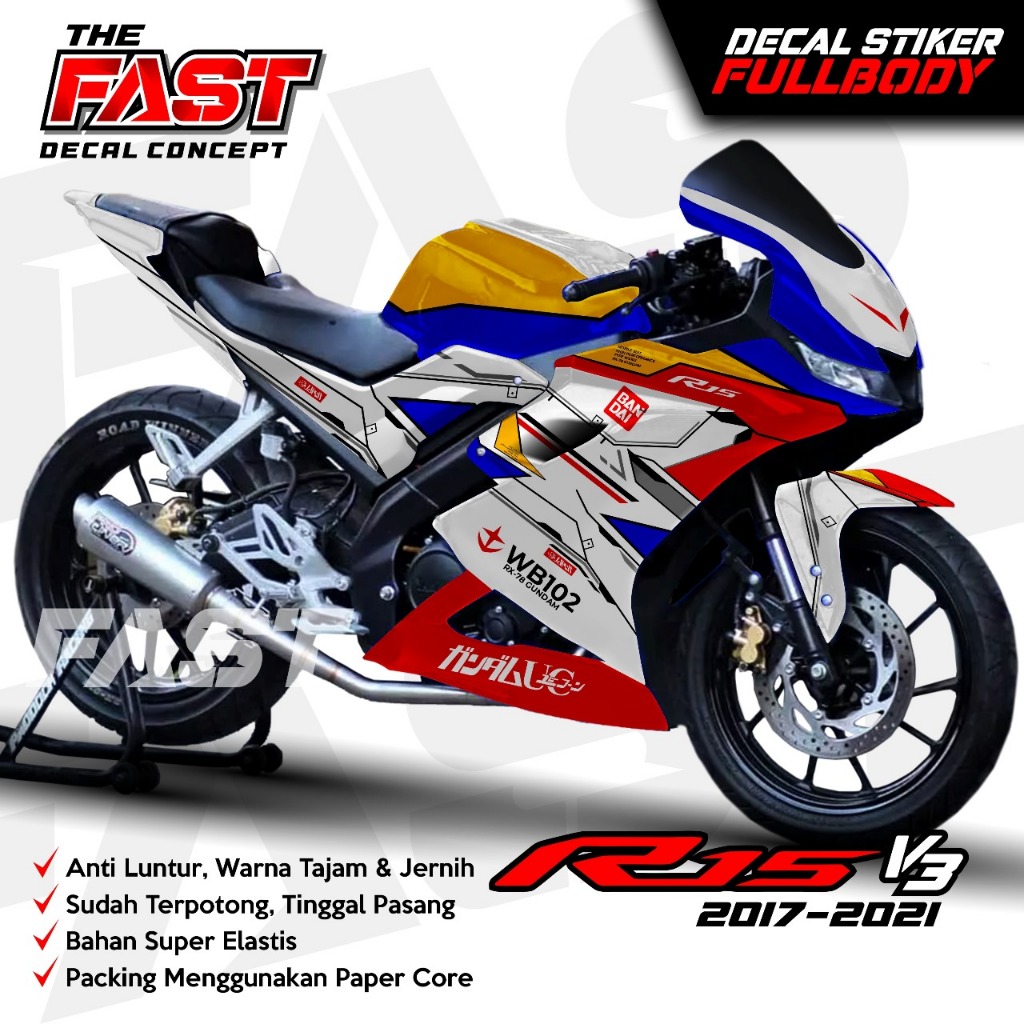 Yamaha R15 V3 Sticker Decal Latest Design Yamaha R15 V3 Full Body ...