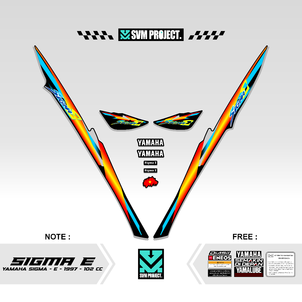 YAMAHA SIGMA E 100 STRIPING X8 MOTIF SIGMA 2-STROKE STICKER VARIATION ...