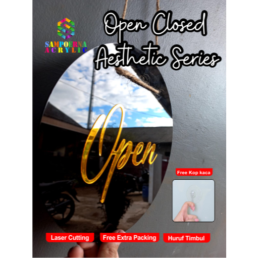 Acrylic Signage Open Close / Acrylic Board Embossed Open Close Shop ...