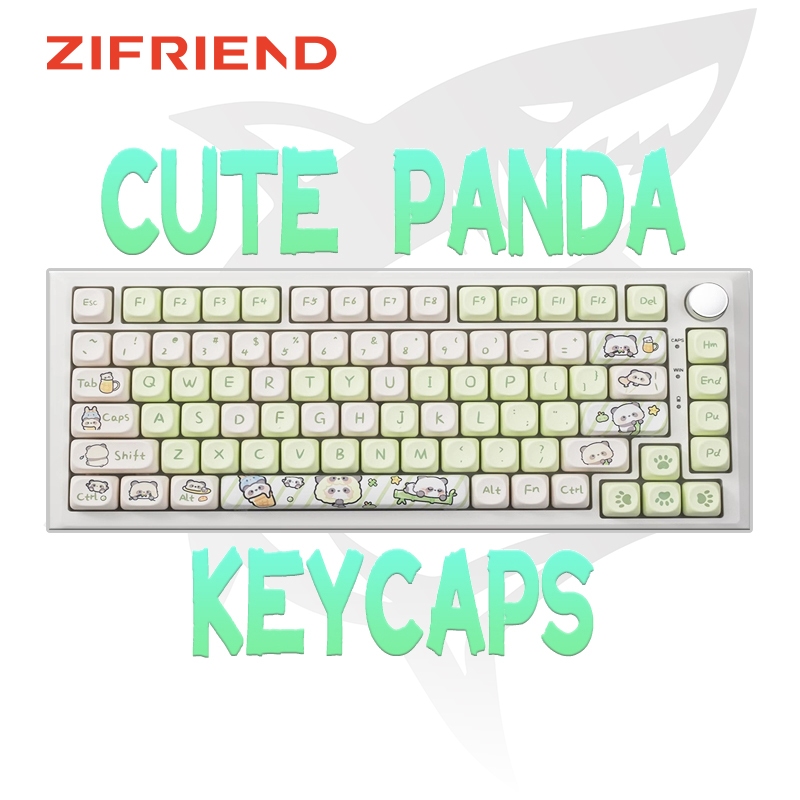 Zifriend Cute Panda Keycaps PBT Dye-sublimated MOA Height 135 Keys ...