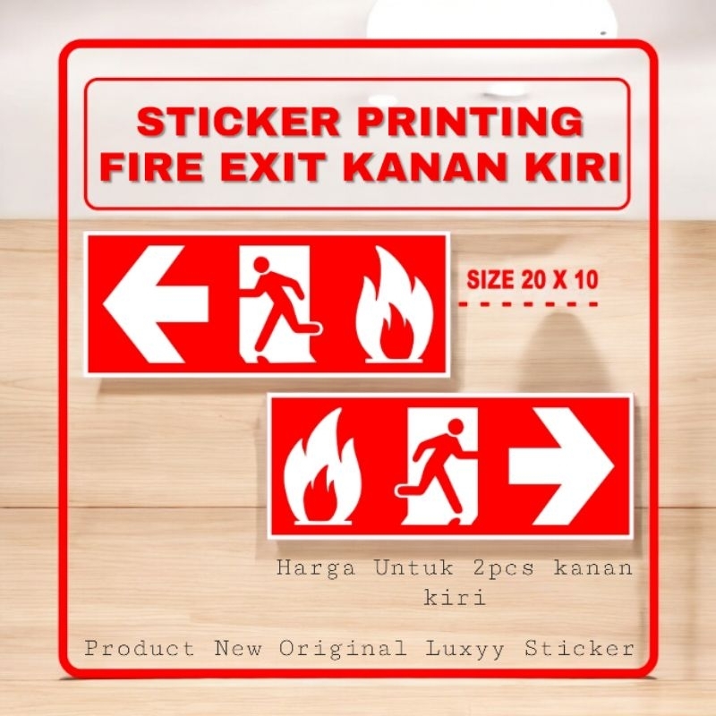 Fire Exit Printing Sticker Set Right and Left Arrow | Shopee Malaysia