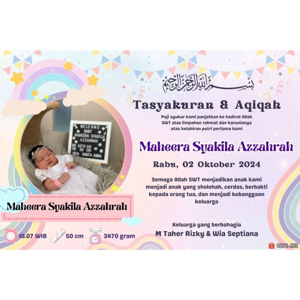 Thank You Greeting Card Sticker Bento Rice Box Aqiqah Tasyakuran ...