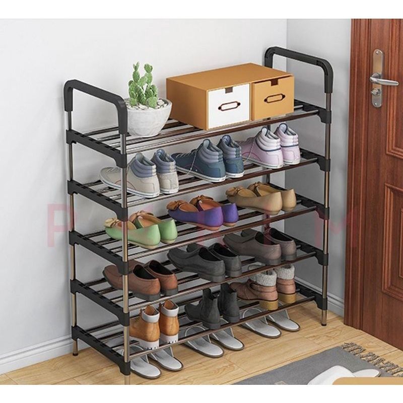 5 Tier Portable Shoe Rack, 5 Tier Sandal Shoe Rack, Iron & Plastic ...