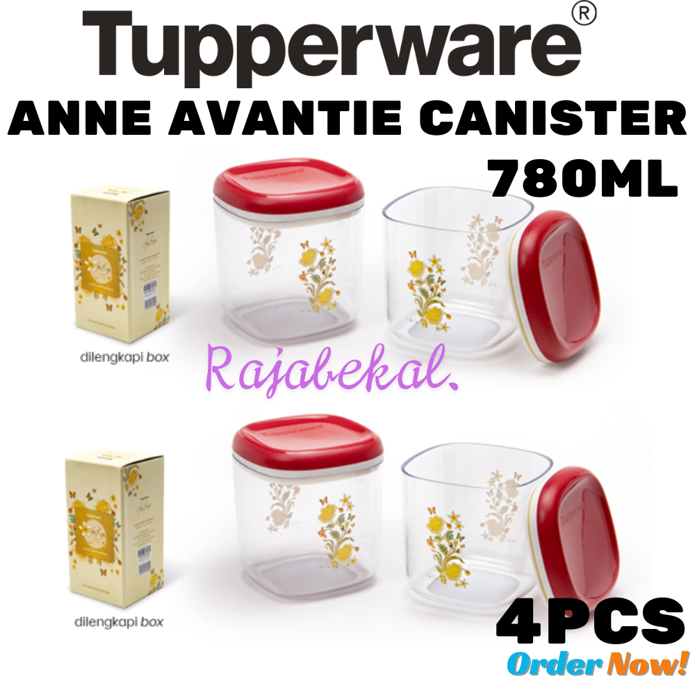 Tupperware Anne Avantie Crystal Canister Medium 780ml 4pcs | Shopee ...