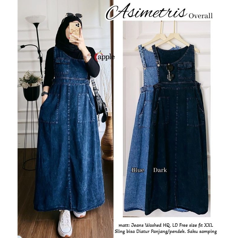 Overall jeans muslimah clearance