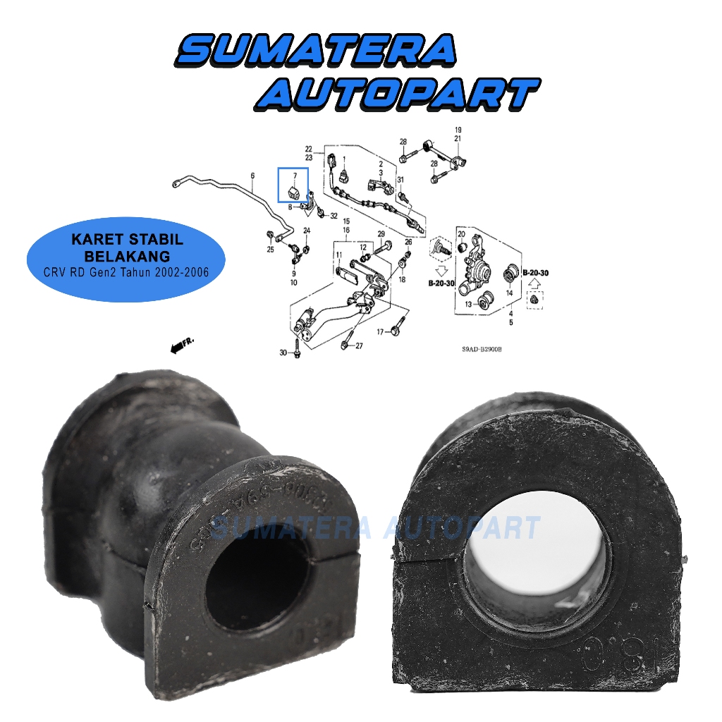Rubber Stabilizer Rubber Stable Bushing Rear Bread for Honda Crv Rd ...