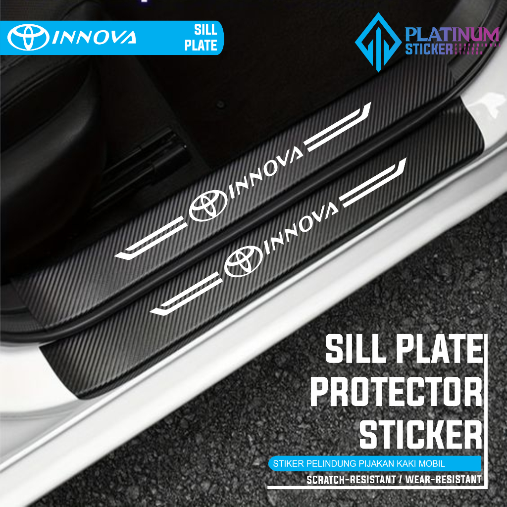 Toyota INOVVA Car Door Floor Step Protector Sticker /Carbon Fiber Car ...