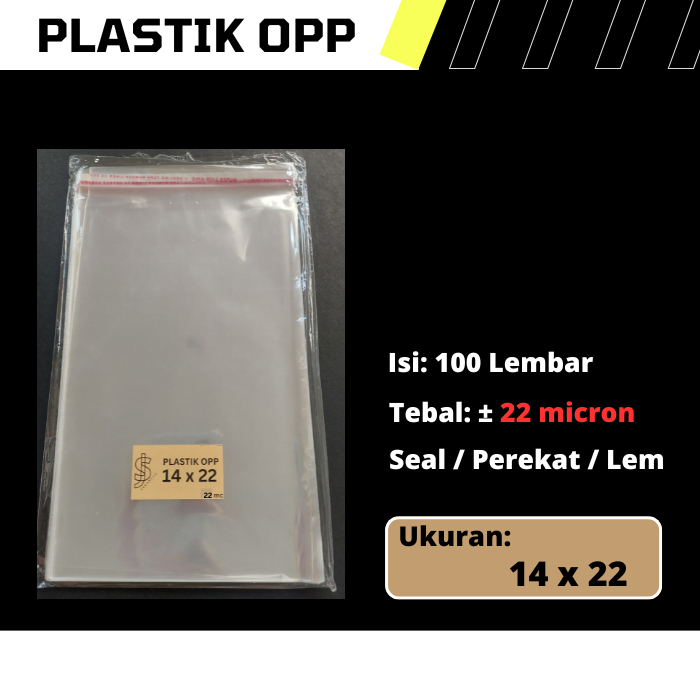 OPP plastic Size 14 cm x 22 cm / 14x22 cm / 14 x 22 cm (thin) | Shopee ...