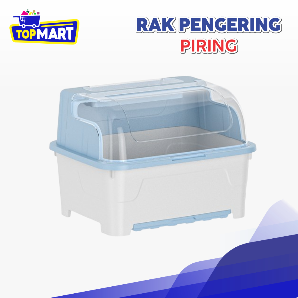 TOPMART - Water Bowl Draining Rack Plastic Dish Rack with Lid Dish/Bowl ...