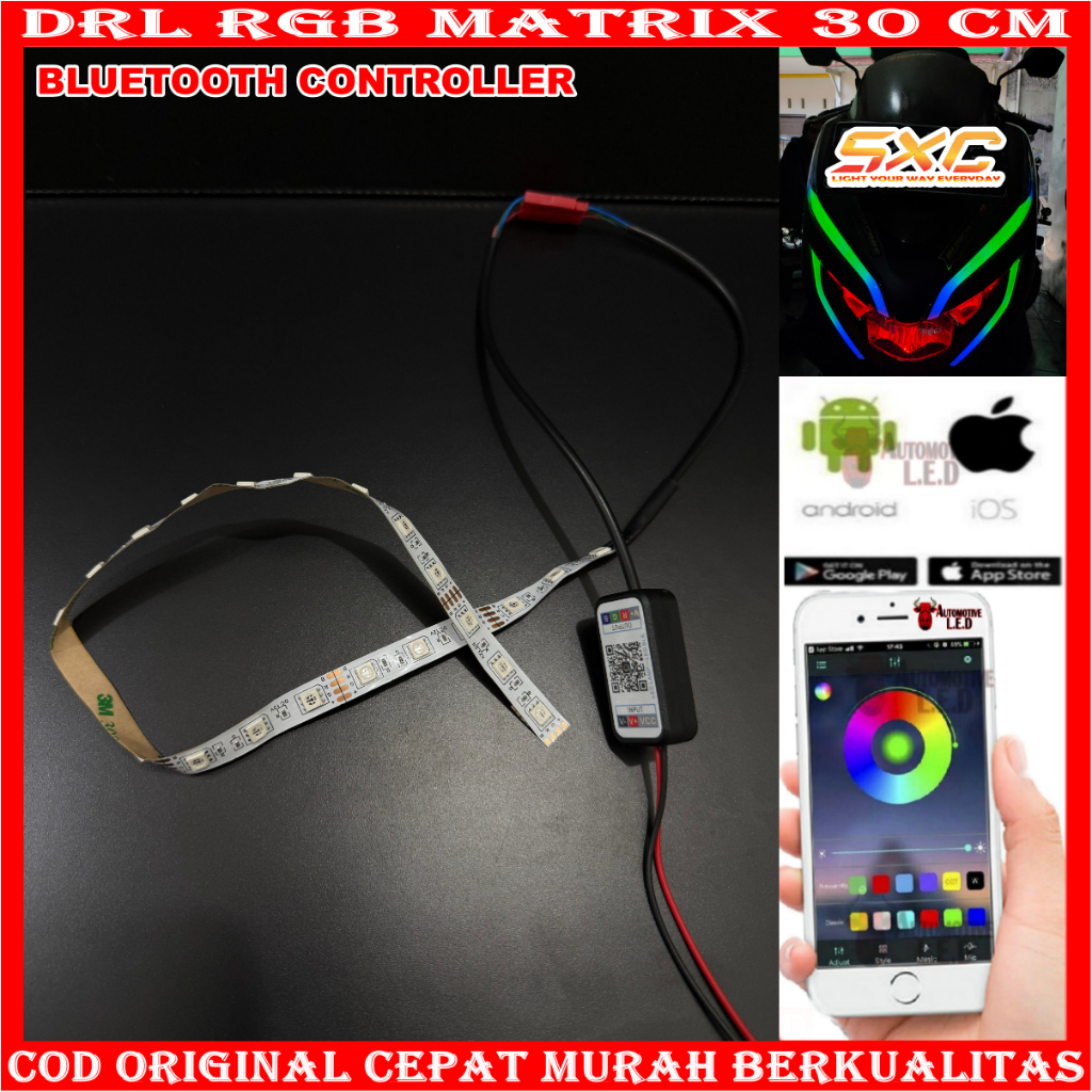 Drl 40 CM RGB BLUETOOTH CONTROLLER 24 LED EYEBROW LIGHTS | 40 CM RGB ...