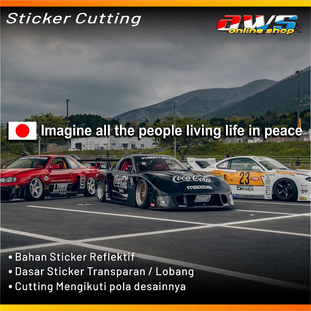 Sticker Cutting Imagine all the people living life in peace | Shopee ...