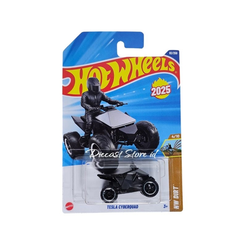 HOT WHEELS TESLA CYBERQUAD 2025 in SILVER & BLACK, HW DIRT 82