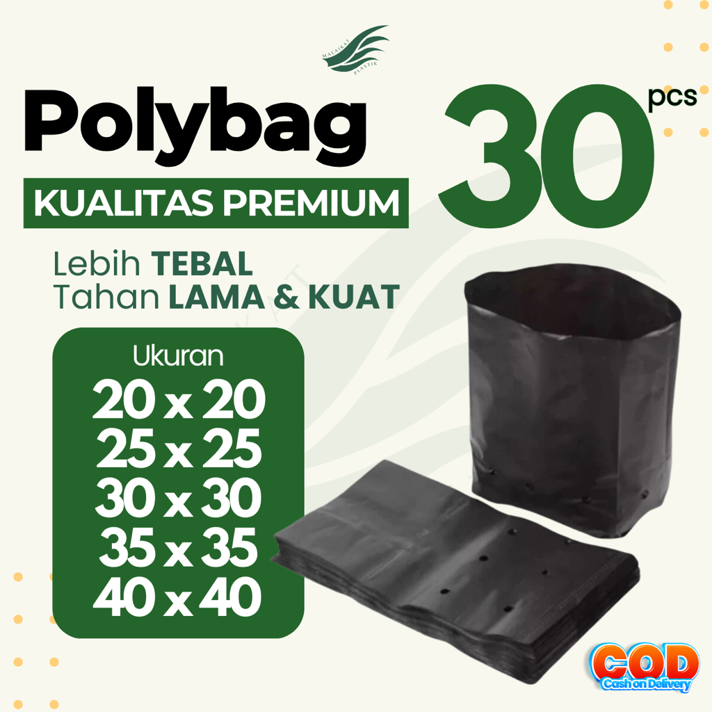 Polybag Package 30 pcs 20x20 25x25 30x30 35x35 40x40 50x50 Black Thick ...
