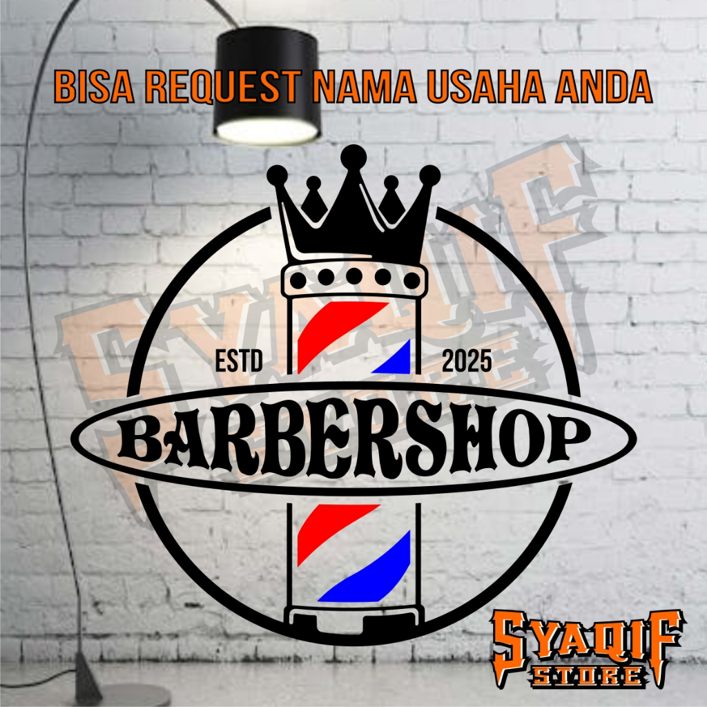 Custom CUTTING STICKER NAME BARBERSHOP BARBER HAIR TRIM | Shopee Malaysia