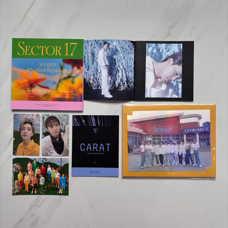 SEVENTEEN - 4th Album Repackage [SECTOR 17] (Weverse Albums Ver.) Out Box + QR Card + Photo Card + User Guide + 2 Pin Button Badges + 4 Extra Photocards : SEVENTEEN
