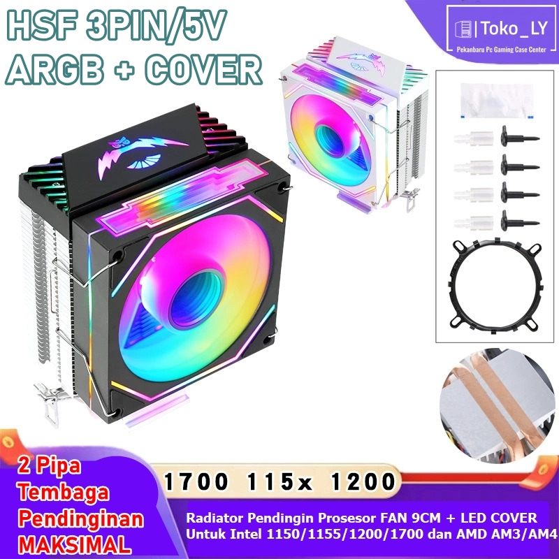 FAN COOLER PROCESSOR/HSF Cooler ARGB Intel & AMD FAN 9CM ARGB 3pin/5V ...