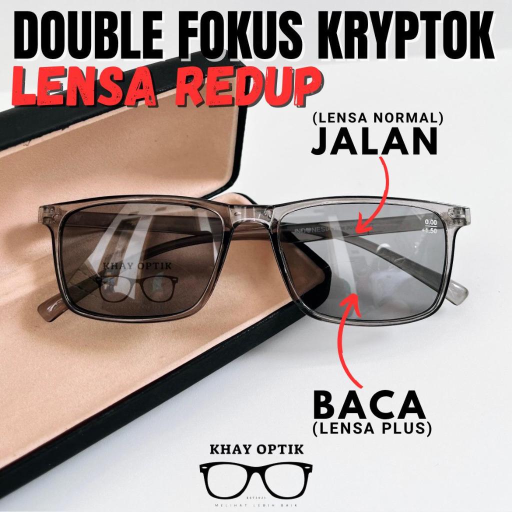 Double Focus Glasses with Trendy Dim Lens for Reading and Walking, Grey ...