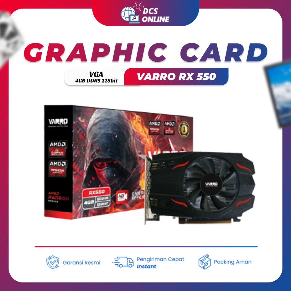 Vga Card Varro Rx550 4gb Ddr5 Graphic Card Radeon Rx 550 New Guarantee ...