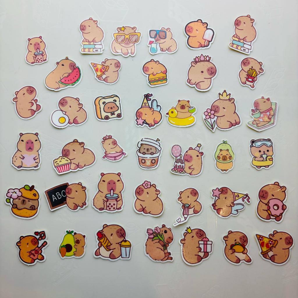 41 pcs Capybara Capybara Stickers. Already laminated and cut. Just ...