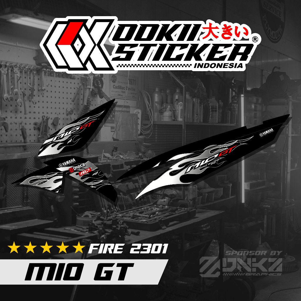 Mio GT Sticker Decal Striping Semi Full Mio GT Premium Racing Fire ...