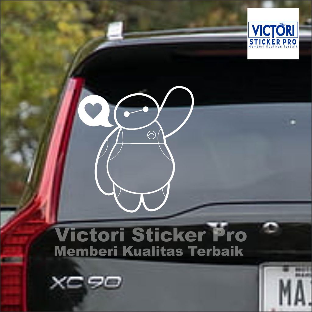 CUTTING CAR STICKER BAYMAX LOVE OUTLINE COOL CUTE SUPER HERO CARTOON ...