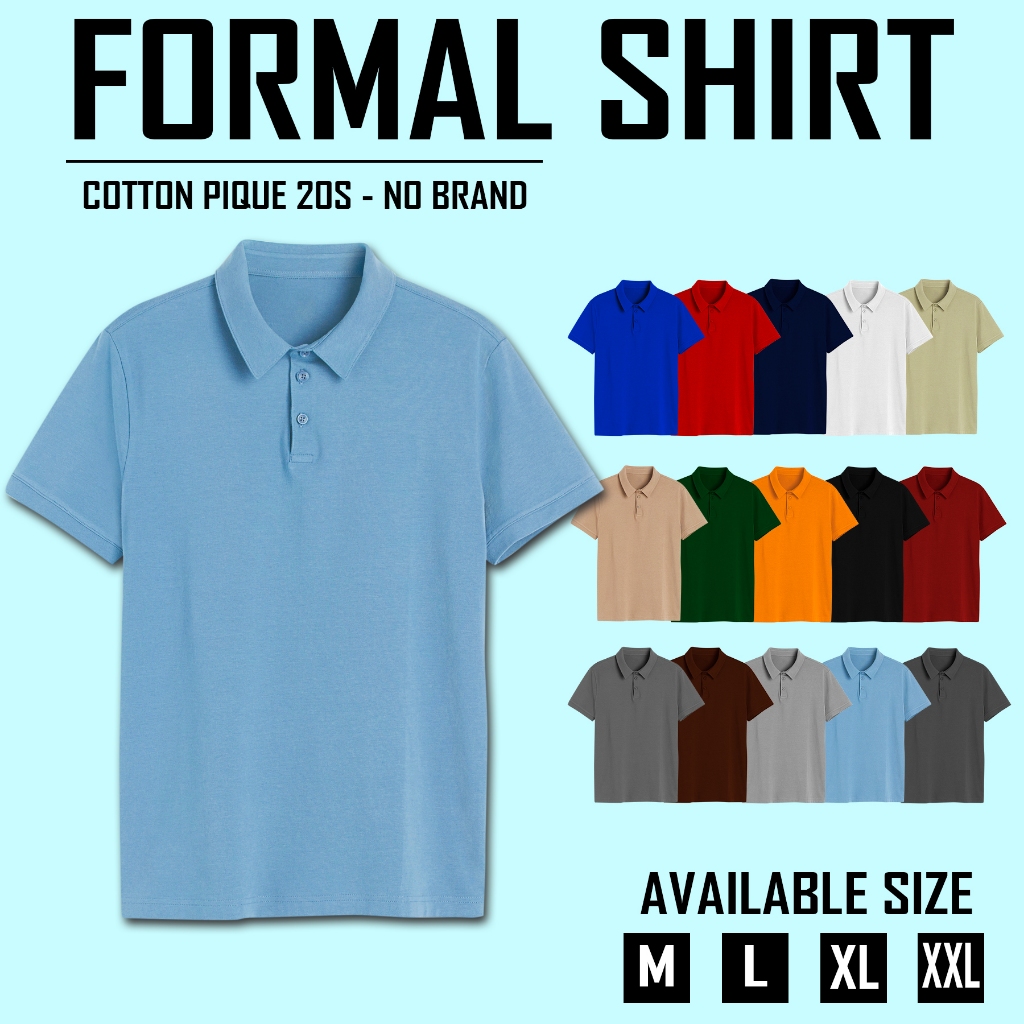 (THICK AND COOL) COTTON PIQUE FORMAL SHIRT POLO SHIRT | WANGKI COLLAR ...