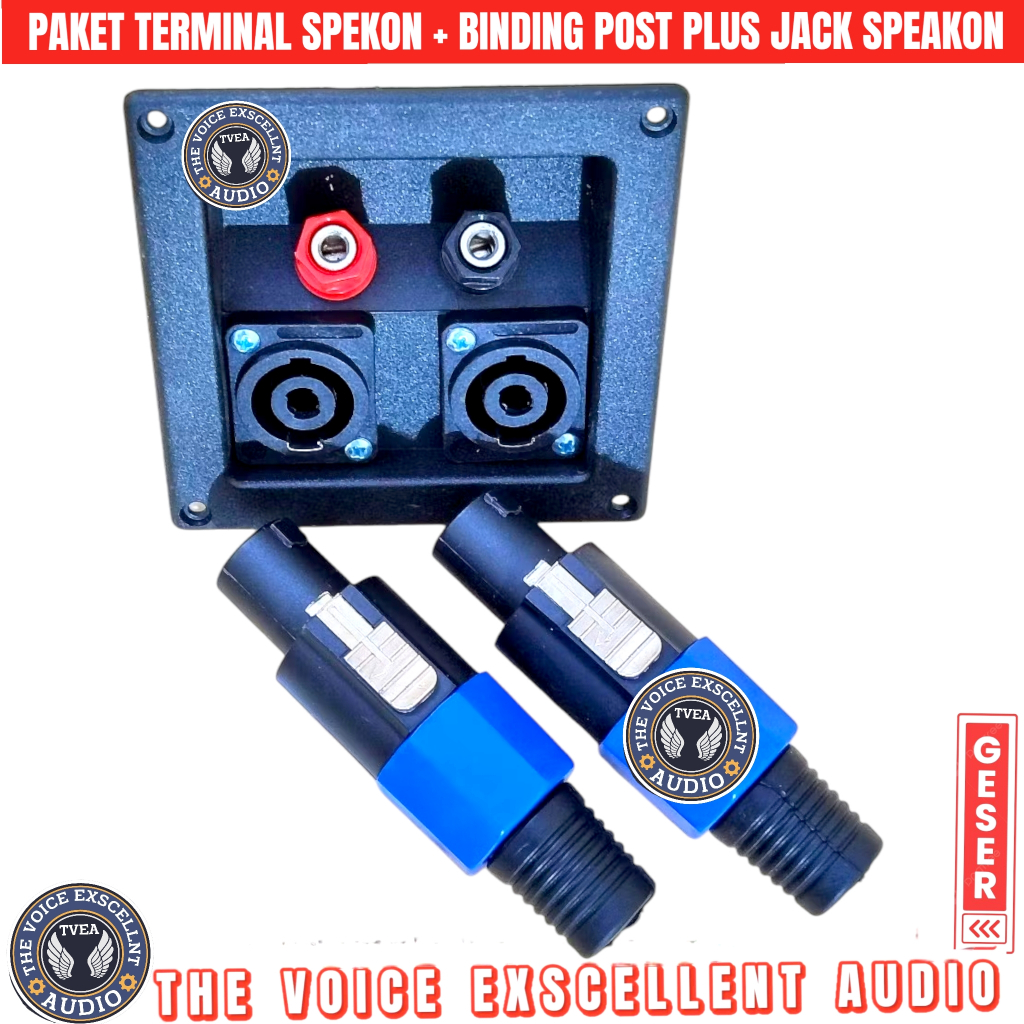 PVC Speaker Socket Binding Terminal Box + 2 Tail Speakon Jacks - Audio ...