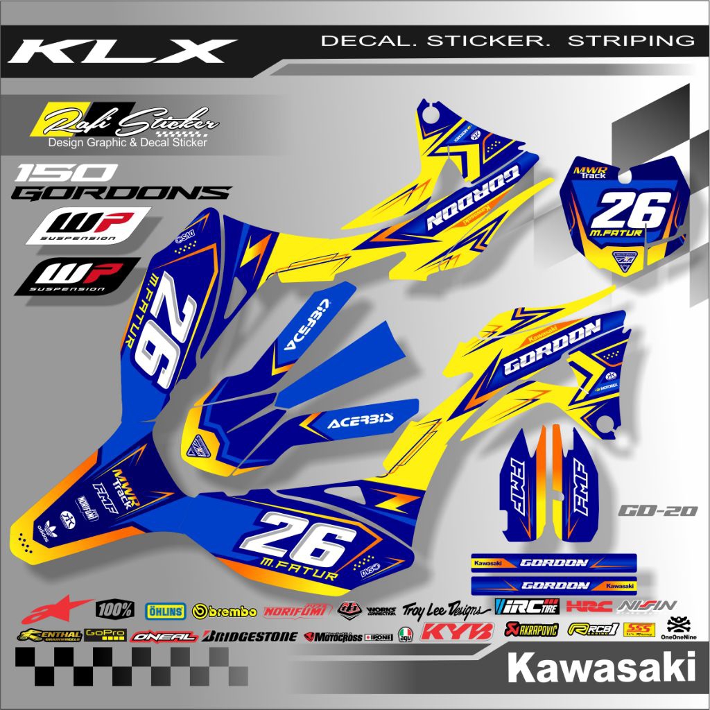 DECAL FULL BODY KLX GORDON DESIGN SUKA-SUKA / DECAL KLX CODE GD-21 ...
