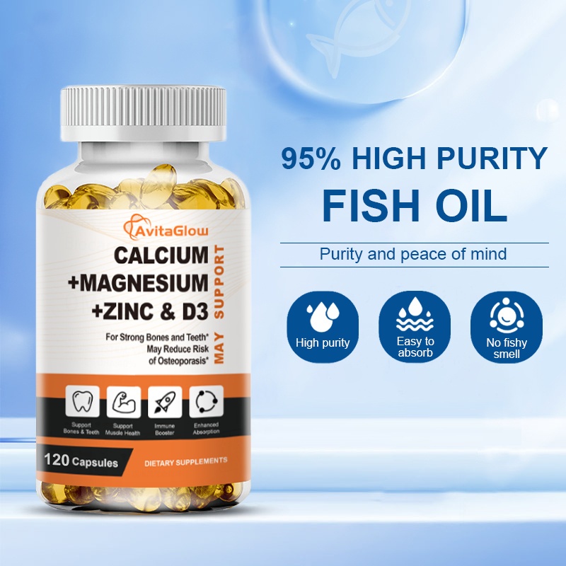 Avitaglow Calcium Magnesium Zinc Capsules with VitaminD3 for Support ...