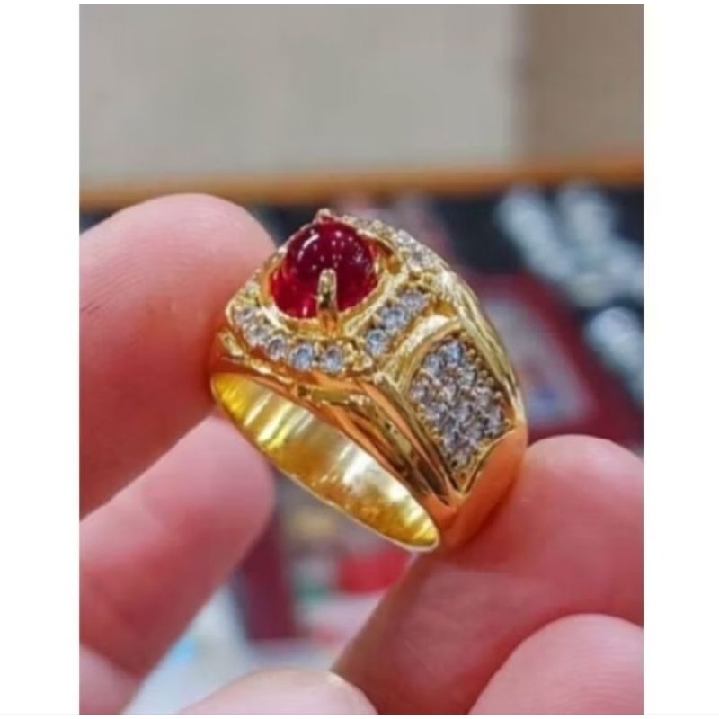 MERAH RED LI-PAN STONE RING ALFAKA RING SUPER LUXURY AND ELEGANT ...