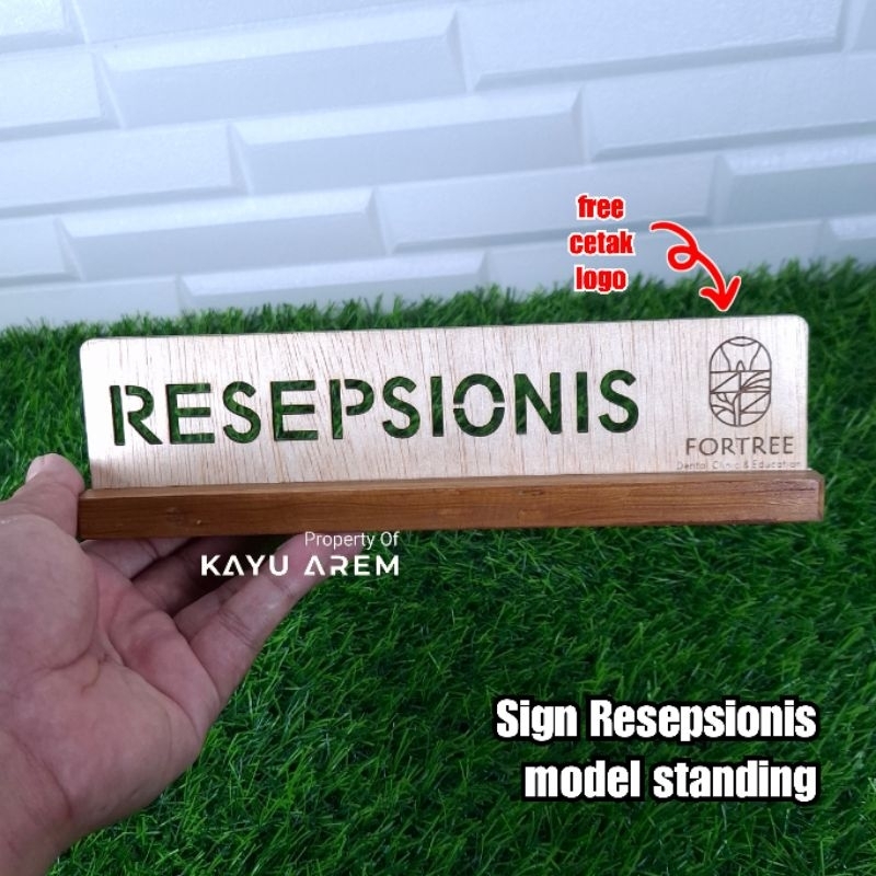 KAYU Standing Model Wooden Reception Sign / cafe Restaurant Sign, free ...