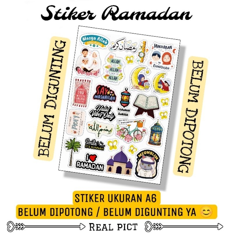 Ramadan STICKER / UNCUTOR STICKER VINYL MATERIAL SIZE A6 / RAMADAN ...