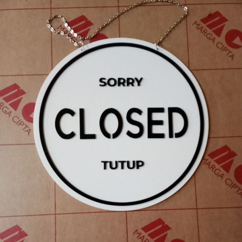 Signage Open Closed Reversible Acrylic Embossed Full List (2 Texts ...