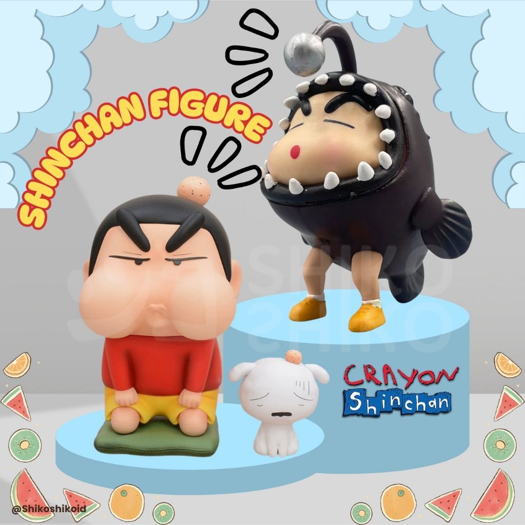 Fgsc Figure Shinchan Bentol sat with Shiro shin-chan Deep Sea Fish ...